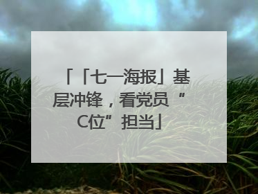 「七一海报」基层冲锋，看党员“C位”担当