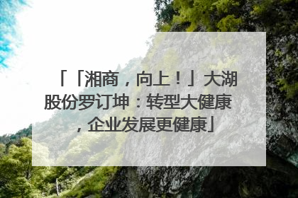 「湘商，向上！」大湖股份罗订坤：转型大健康，企业发展更健康