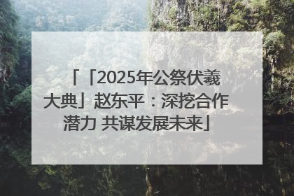 「2025年公祭伏羲大典」赵东平：深挖合作潜力 共谋发展未来