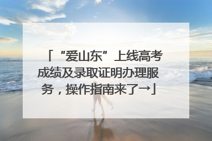 “爱山东”上线高考成绩及录取证明办理服务，操作指南来了→