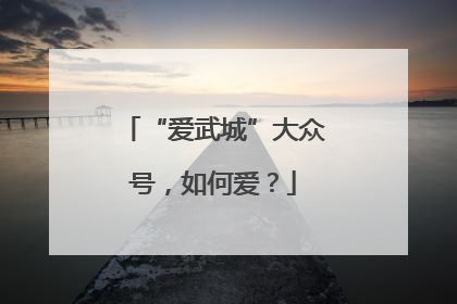 “爱武城”大众号，如何爱？