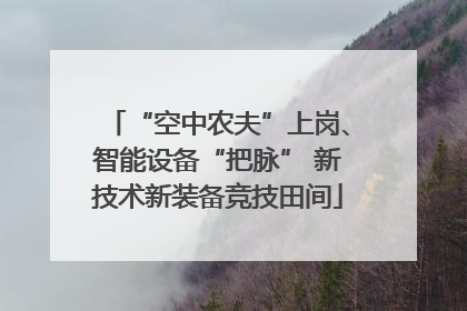 “空中农夫”上岗、智能设备“把脉” 新技术新装备竞技田间