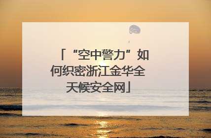 “空中警力”如何织密浙江金华全天候安全网
