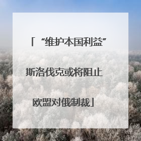 “维护本国利益” 斯洛伐克或将阻止欧盟对俄制裁