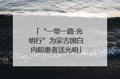 “一带一路·光明行”为蒙古国白内障患者送光明