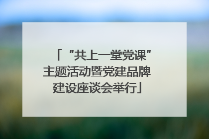 “共上一堂党课”主题活动暨党建品牌建设座谈会举行