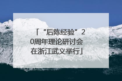 “后陈经验”20周年理论研讨会在浙江武义举行
