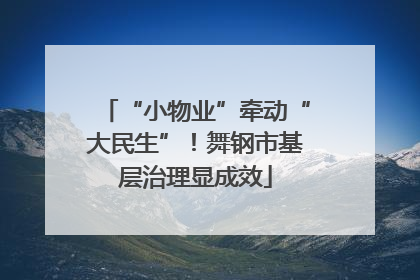 “小物业”牵动“大民生”！舞钢市基层治理显成效