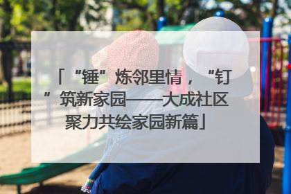 “锤”炼邻里情，“钉”筑新家园——大成社区聚力共绘家园新篇