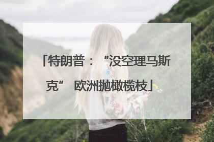 特朗普：“没空理马斯克” 欧洲抛橄榄枝
