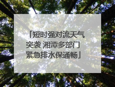 短时强对流天气突袭 湘潭多部门紧急排水保通畅