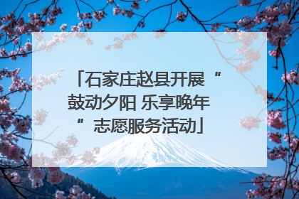 石家庄赵县开展“鼓动夕阳 乐享晚年”志愿服务活动