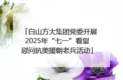 白山方大集团党委开展2025年“七一”看望慰问抗美援朝老兵活动