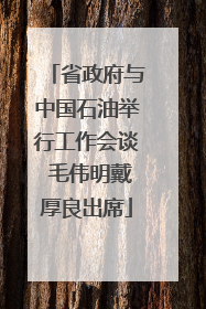 省政府与中国石油举行工作会谈 毛伟明戴厚良出席