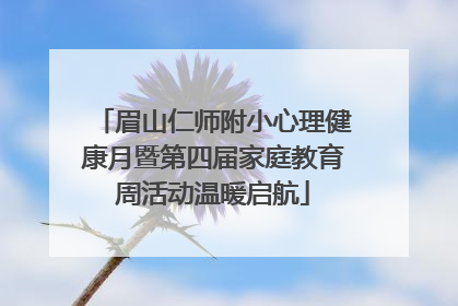 眉山仁师附小心理健康月暨第四届家庭教育周活动温暖启航