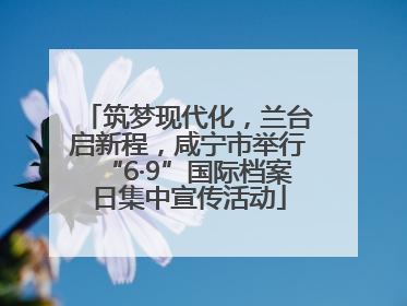 筑梦现代化，兰台启新程，咸宁市举行“6·9”国际档案日集中宣传活动