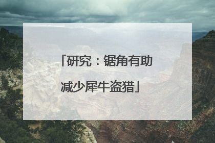 研究：锯角有助减少犀牛盗猎