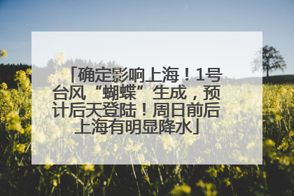 确定影响上海！1号台风“蝴蝶”生成，预计后天登陆！周日前后上海有明显降水