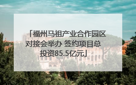 福州马祖产业合作园区对接会举办 签约项目总投资85.5亿元