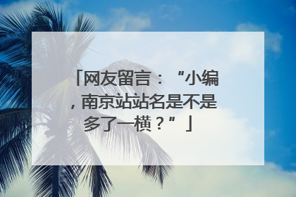 网友留言：“小编，南京站站名是不是多了一横？”