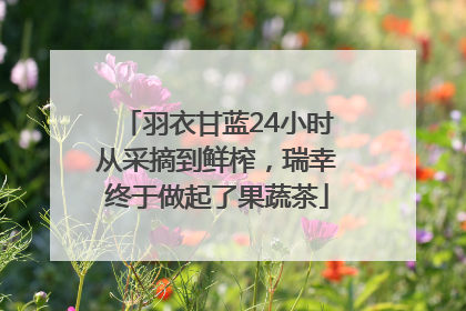 羽衣甘蓝24小时从采摘到鲜榨，瑞幸终于做起了果蔬茶