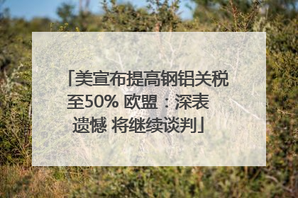 美宣布提高钢铝关税至50% 欧盟：深表遗憾 将继续谈判