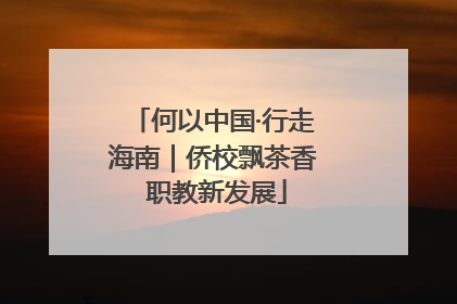 何以中国·行走海南｜侨校飘茶香 职教新发展
