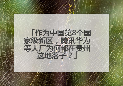 作为中国第8个国家级新区，腾讯华为等大厂为何都在贵州这地落子？