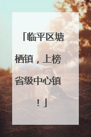 临平区塘栖镇，上榜省级中心镇！