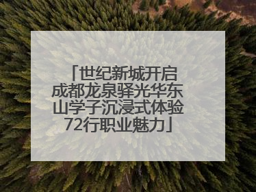 世纪新城开启 成都龙泉驿光华东山学子沉浸式体验72行职业魅力