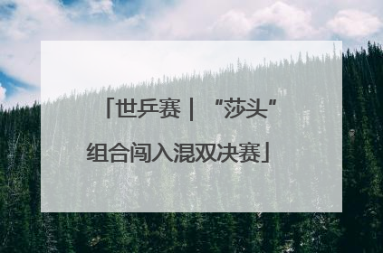世乒赛｜“莎头”组合闯入混双决赛
