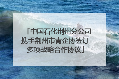 中国石化荆州分公司携手荆州市青企协签订多项战略合作协议