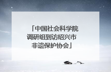 中国社会科学院调研组到访绍兴市非遗保护协会