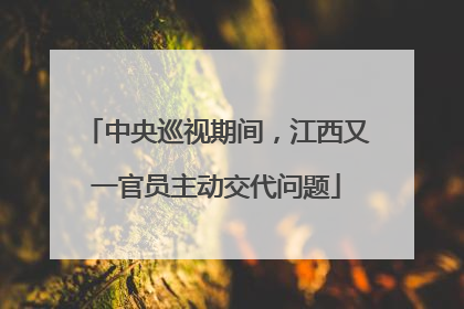 中央巡视期间，江西又一官员主动交代问题
