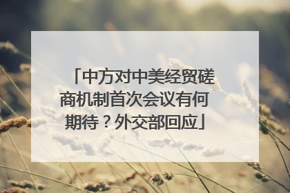 中方对中美经贸磋商机制首次会议有何期待？外交部回应