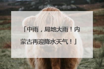 中雨，局地大雨！内蒙古再迎降水天气！