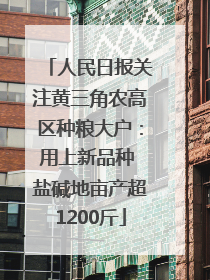 人民日报关注黄三角农高区种粮大户：用上新品种 盐碱地亩产超1200斤