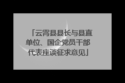云霄县县长与县直单位、国企党员干部代表座谈征求意见