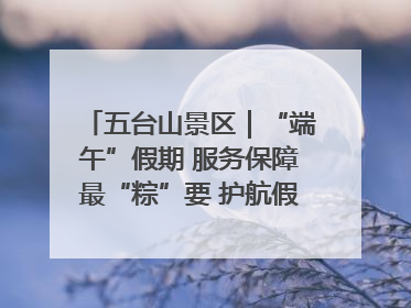 五台山景区｜“端午”假期 服务保障最“粽”要 护航假期“不打烊”