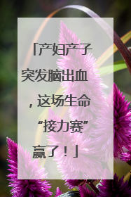 产妇产子突发脑出血，这场生命“接力赛”赢了！