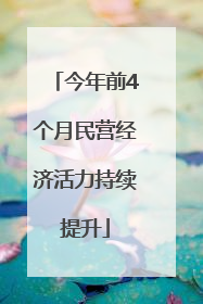 今年前4个月民营经济活力持续提升