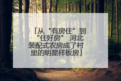 从“有房住”到“住好房” 河北装配式农房成了村里的明星样板房