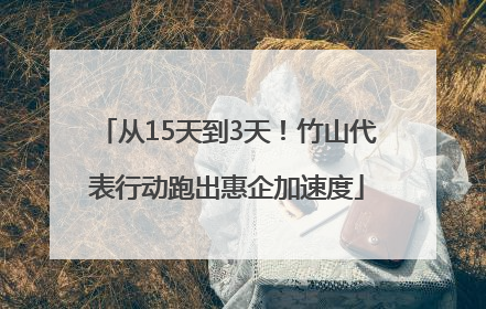 从15天到3天！竹山代表行动跑出惠企加速度
