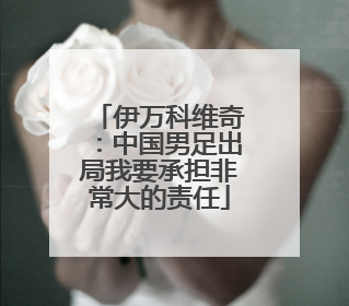 伊万科维奇：中国男足出局我要承担非常大的责任