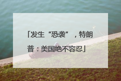 发生“恐袭”，特朗普：美国绝不容忍