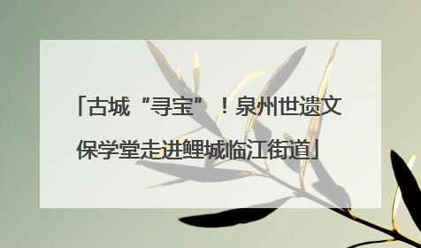 古城“寻宝”！泉州世遗文保学堂走进鲤城临江街道