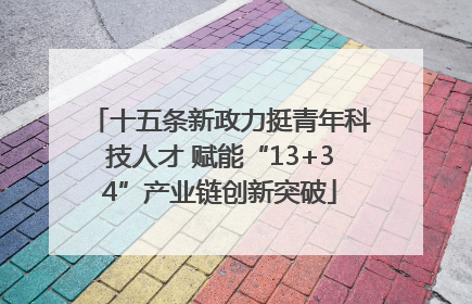 十五条新政力挺青年科技人才 赋能“13+34”产业链创新突破