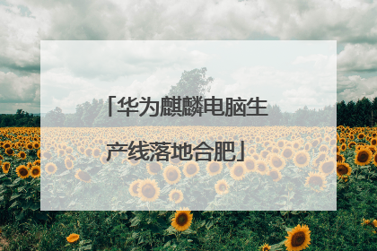 华为麒麟电脑生产线落地合肥