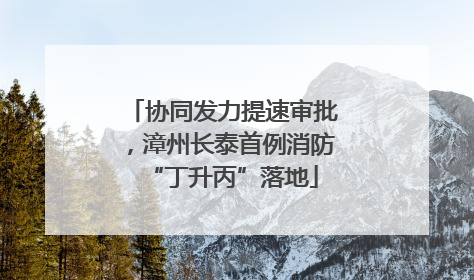 协同发力提速审批，漳州长泰首例消防“丁升丙”落地