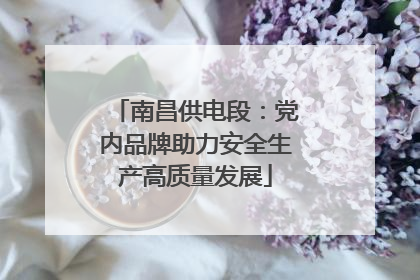 南昌供电段：党内品牌助力安全生产高质量发展